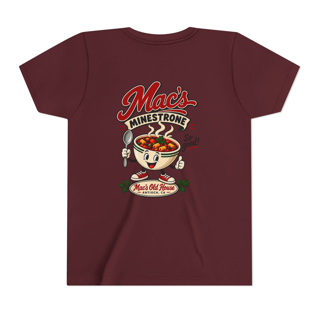 Youth Tee — "Mac's Minestrone" Retro Soup Logo