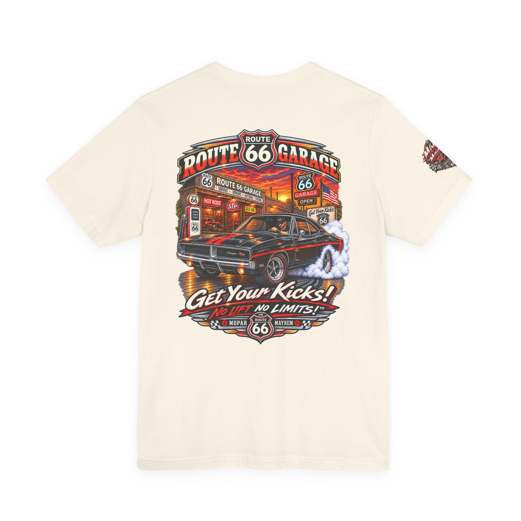 Classic Mopar Muscle Car T-Shirt – Black & Red R/T Graphic Tee | Route 66 Garage