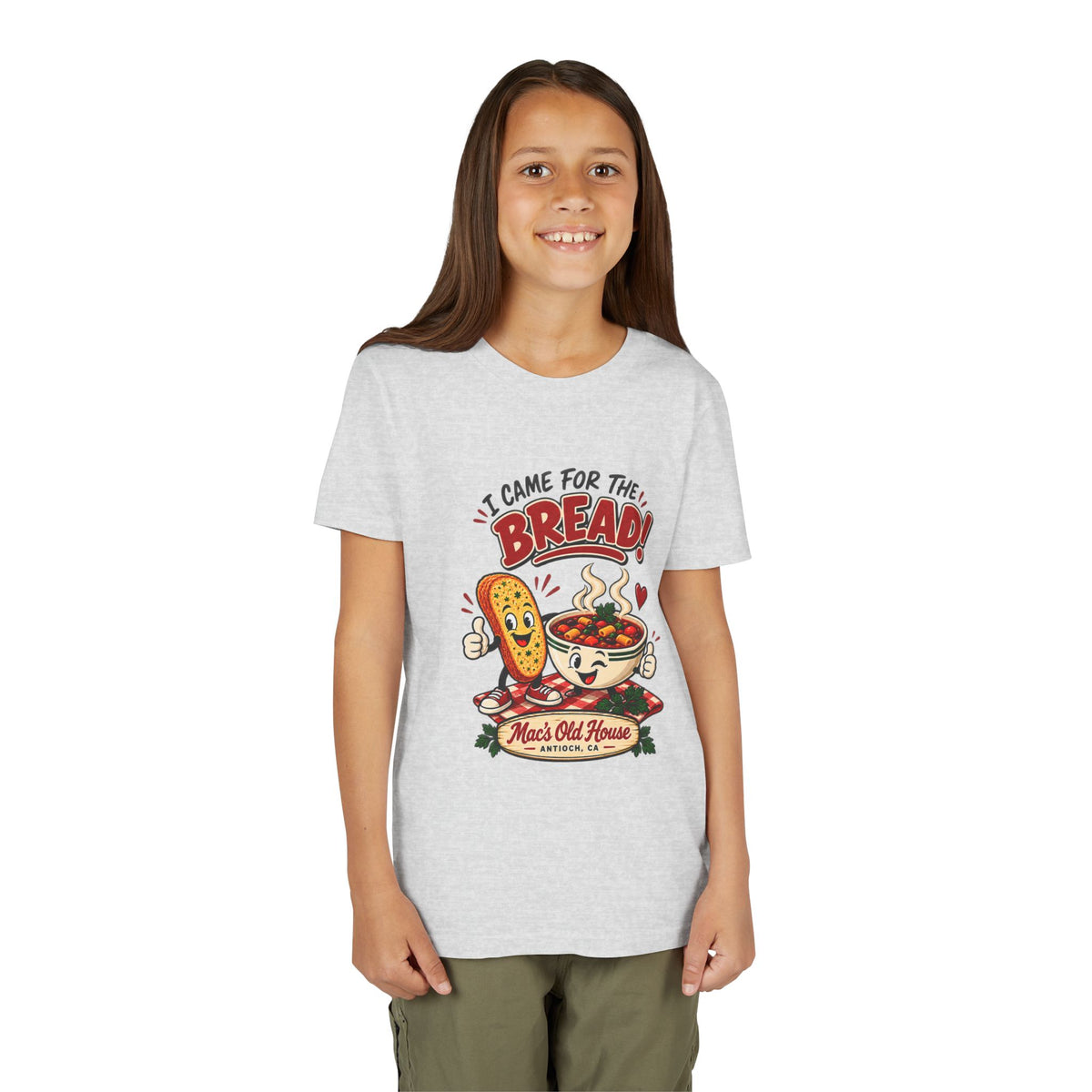 Youth Tee - "I Came for the Bread" Soup & Bread Kids T-Shirt