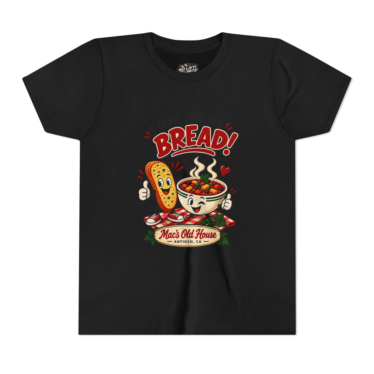 Youth Tee - "I Came for the Bread" Soup & Bread Kids T-Shirt