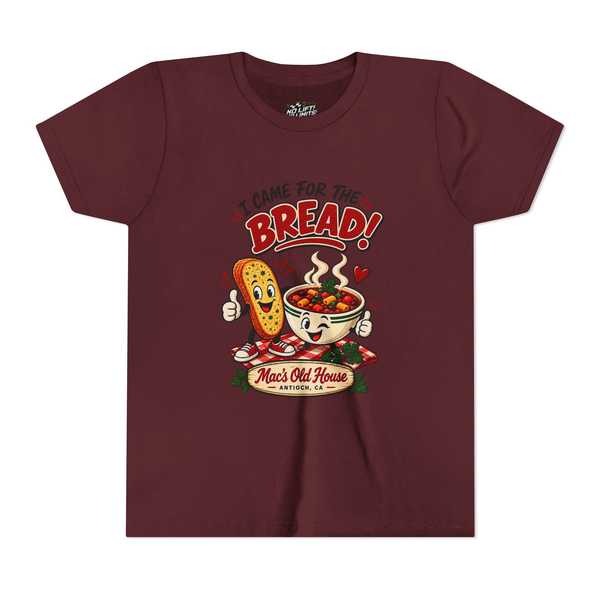 Youth Tee - "I Came for the Bread" Soup & Bread Kids T-Shirt