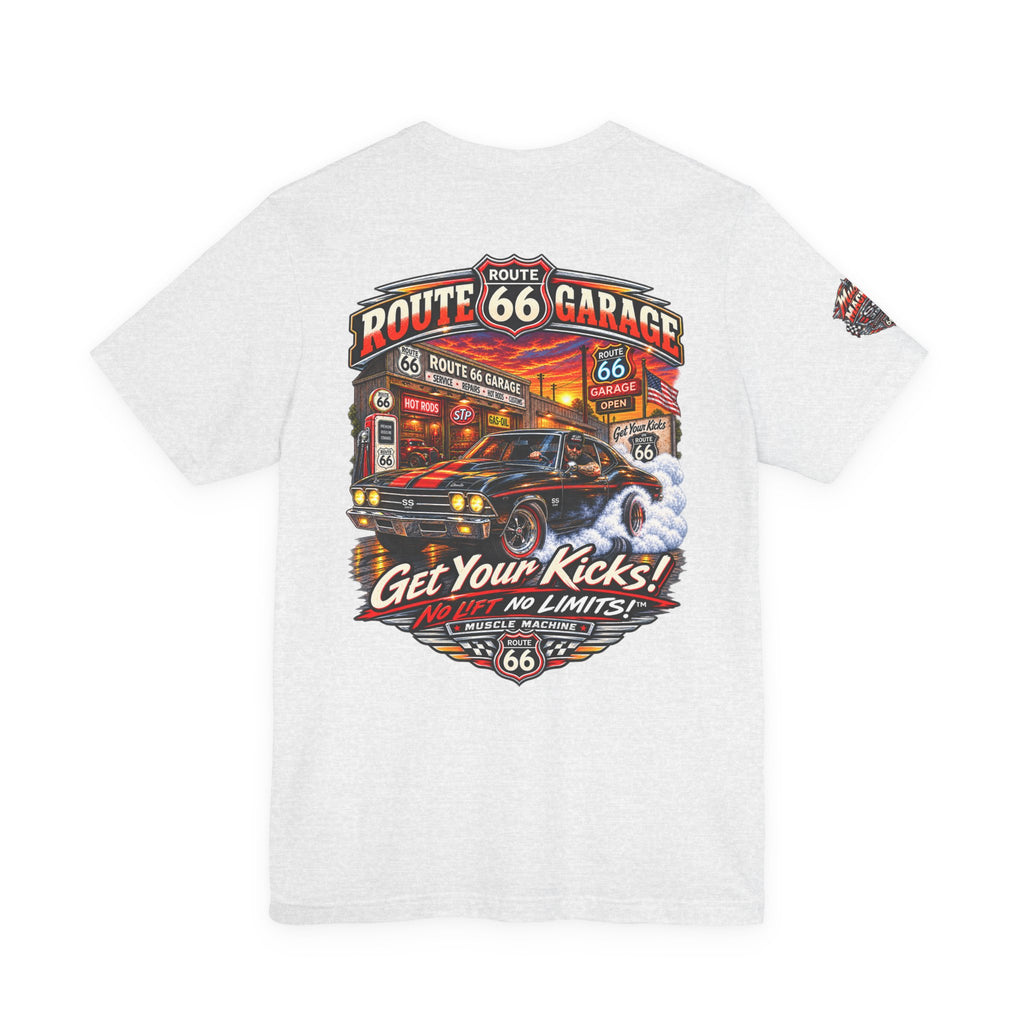 Muscle Car Burnout T-Shirt – Classic American Muscle Graphic Tee | Route 66 Garage