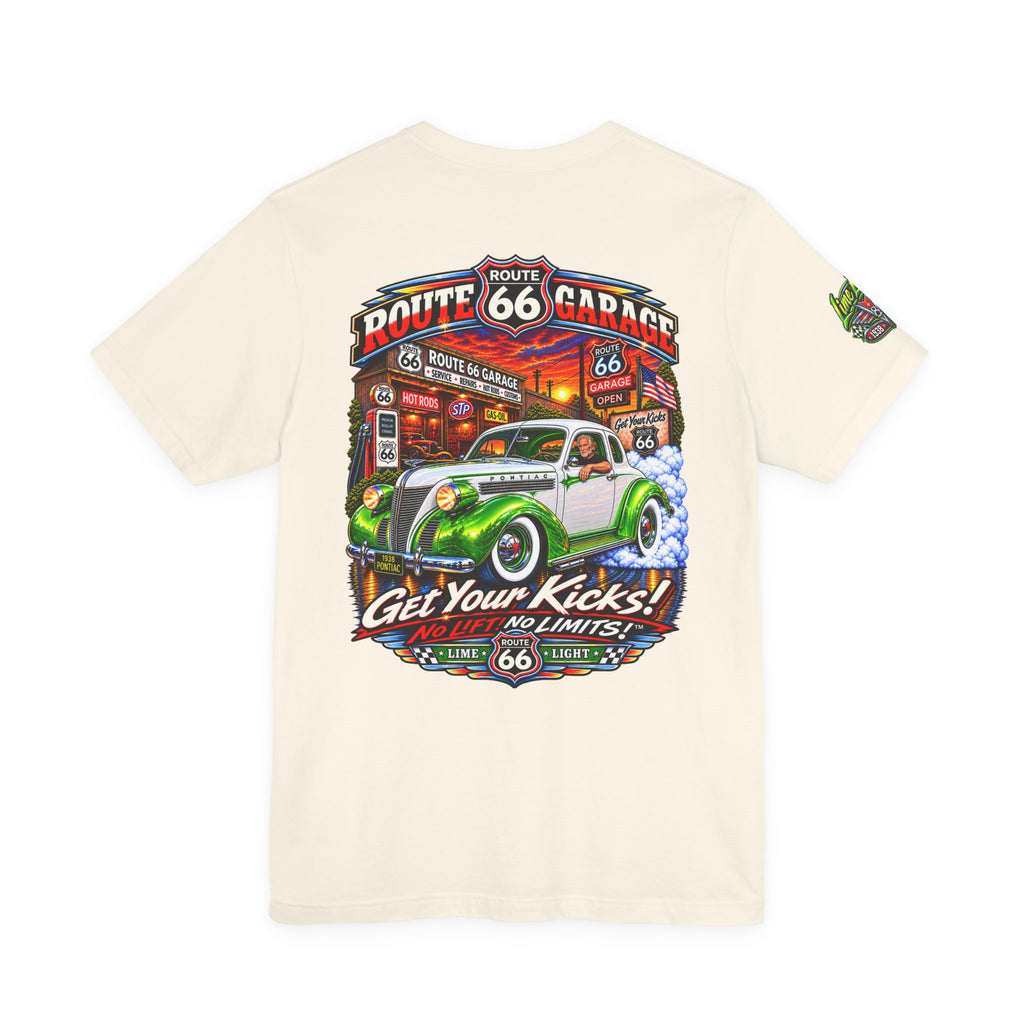Classic Car T-Shirt – Get Your Kicks Route 66 Graphic Tee | Route 66 Garage