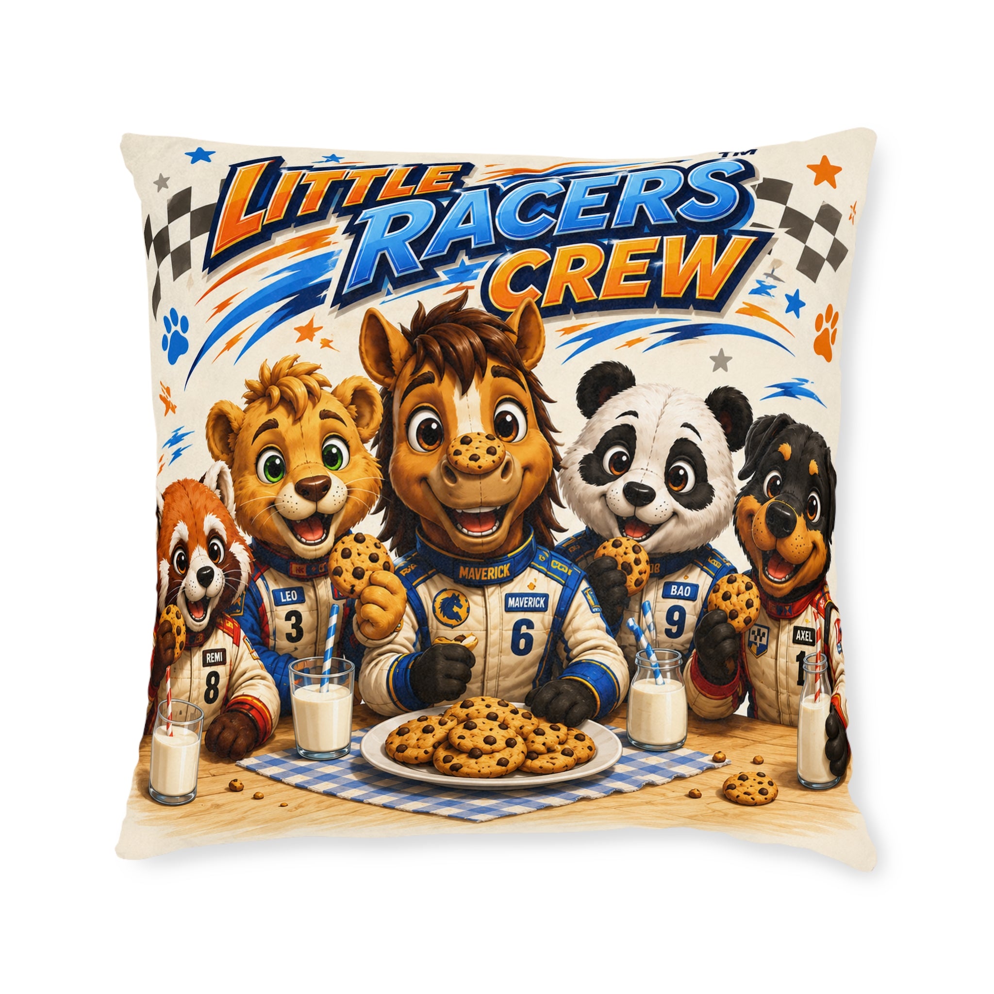 Little Racers™ Crew Cookies & Milk Accent Pillow