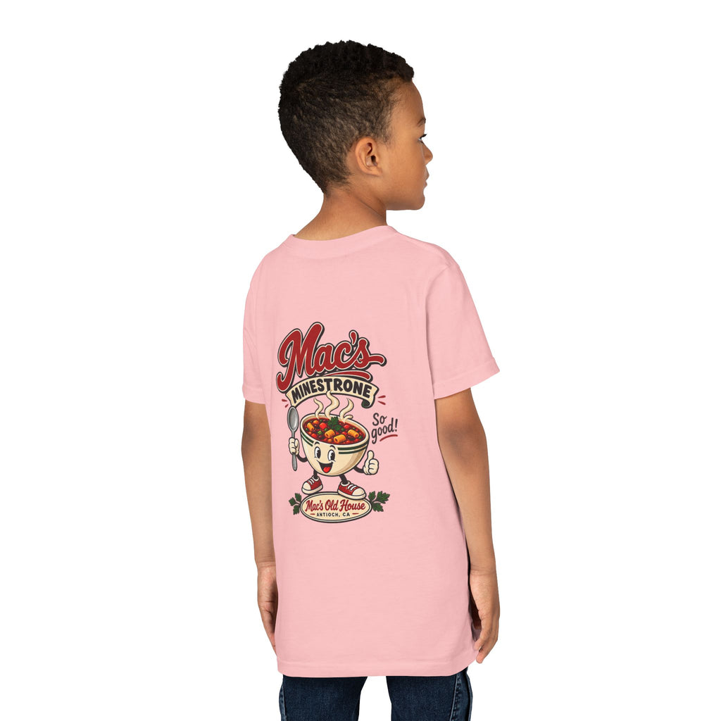 Youth Tee — "Mac's Minestrone" Retro Soup Logo