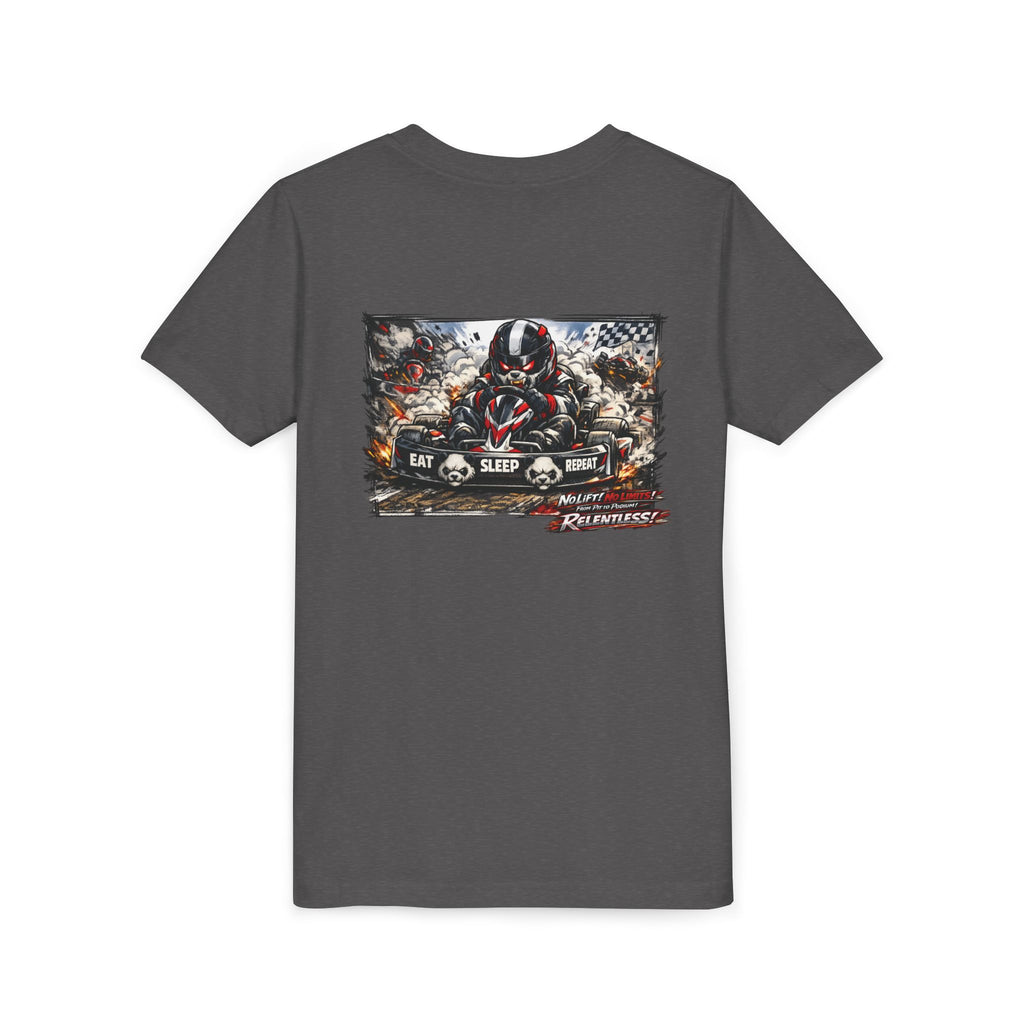 Youth Tee — Eat. Sleep. Race. Repeat. Panda Kart Racing Tee