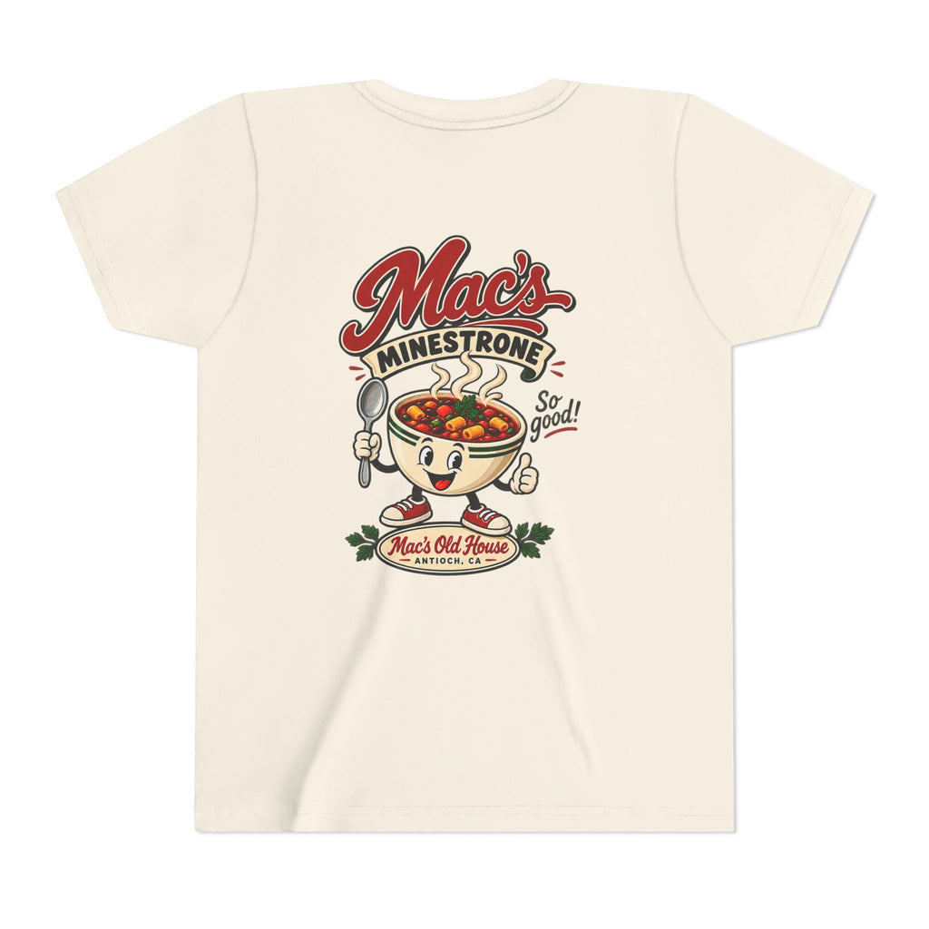 Youth Tee — "Mac's Minestrone" Retro Soup Logo