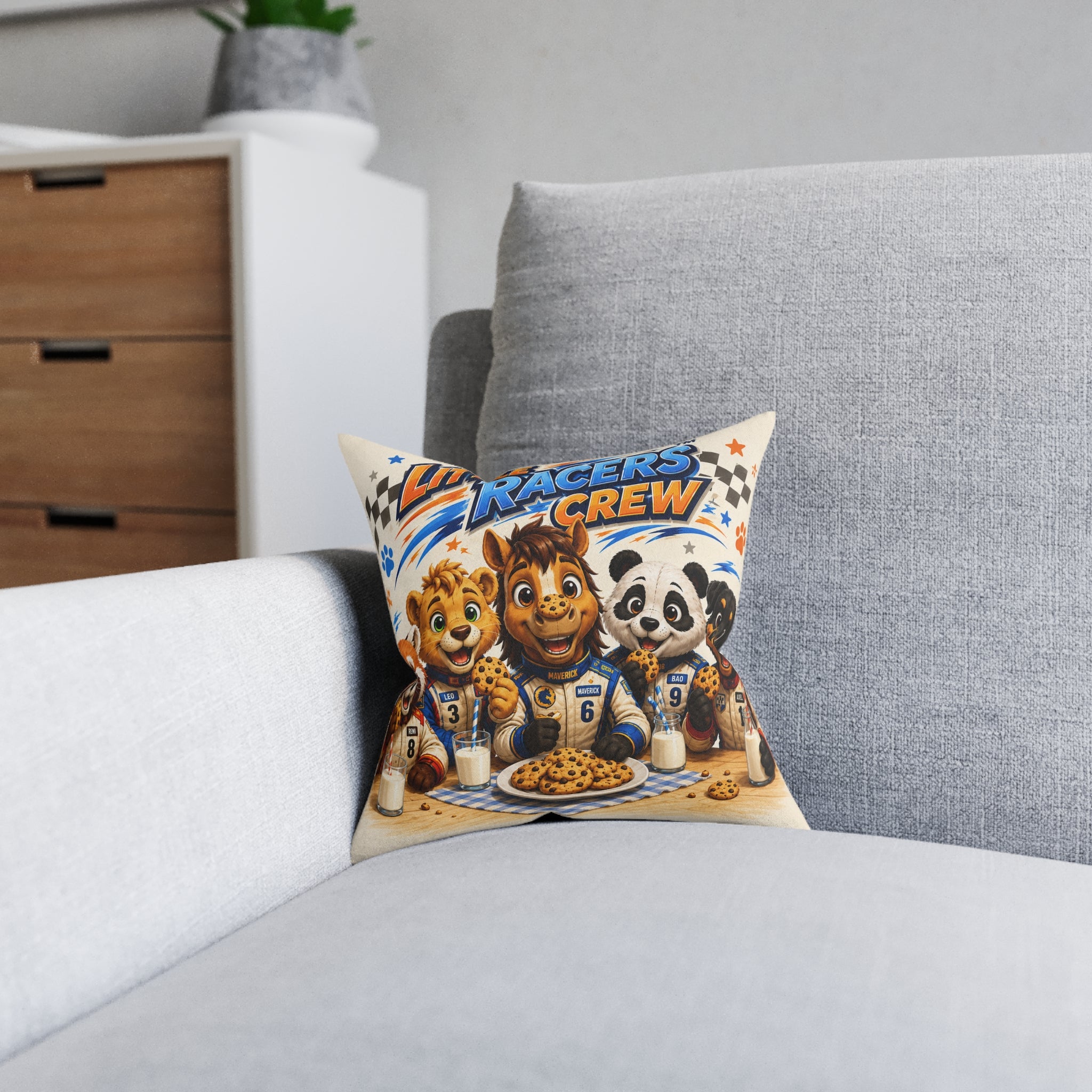 Little Racers™ Crew Cookies & Milk Accent Pillow