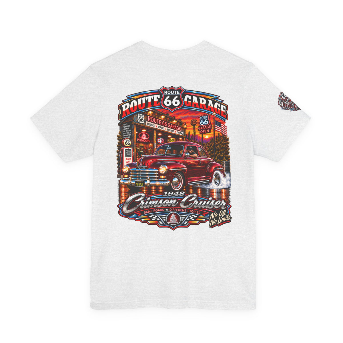 Crimson Cruiser | 1948 Plymouth Route 66 Garage Tee
