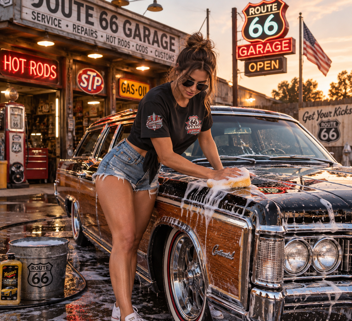 Woodgrain Station Wagon T-Shirt – Vintage Cruiser Graphic Tee | Route 66 Garage