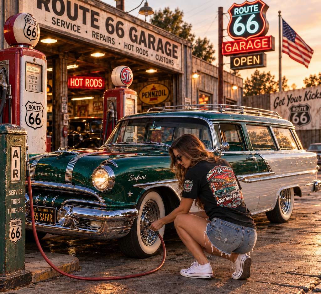 Route 66 Garage – Safari Cruiser Tee | No Lift! No Limits!™