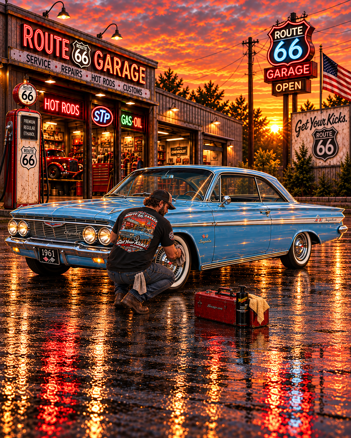 Route 66 Garage – Skyline Glide ’61 Impala Tee