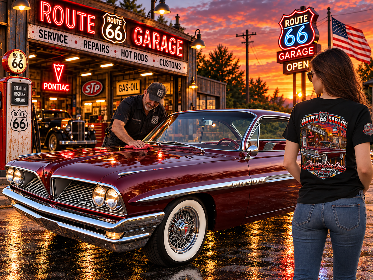 Cherry Six-One | 1961 Pontiac Bonneville Route 66 Garage Tee