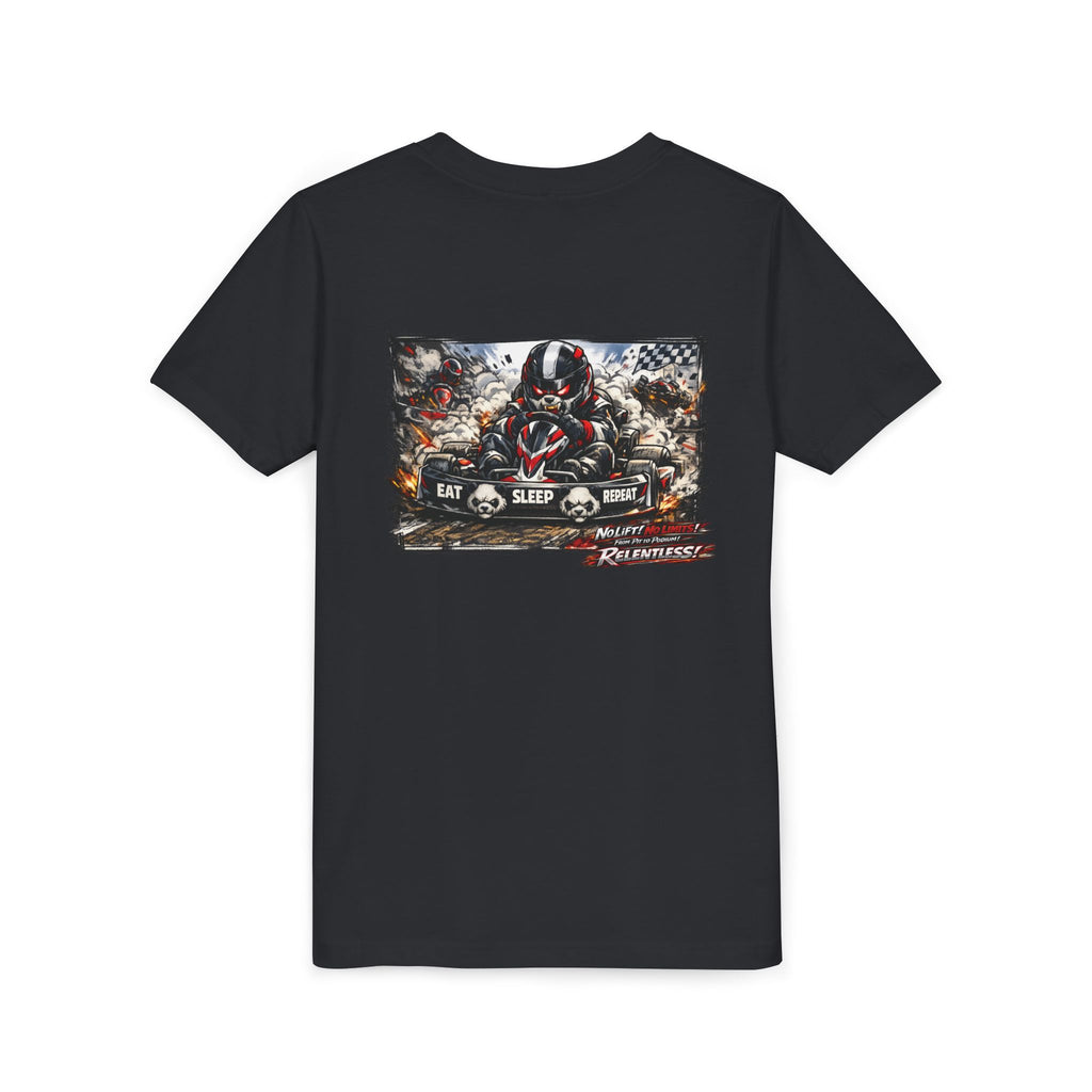 Youth Tee — Eat. Sleep. Race. Repeat. Panda Kart Racing Tee