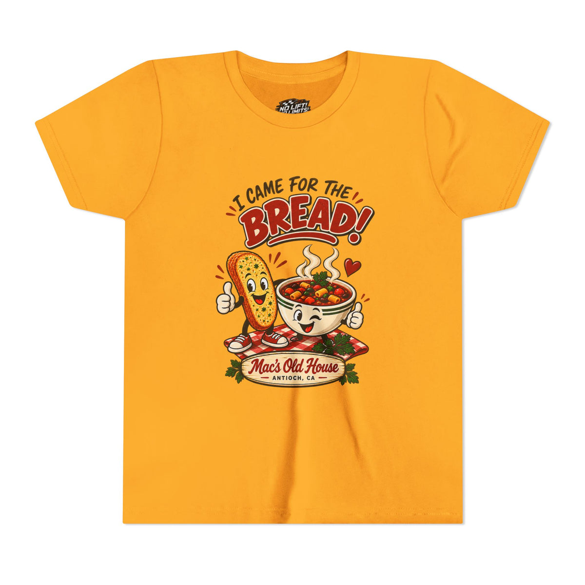 Youth Tee - "I Came for the Bread" Soup & Bread Kids T-Shirt