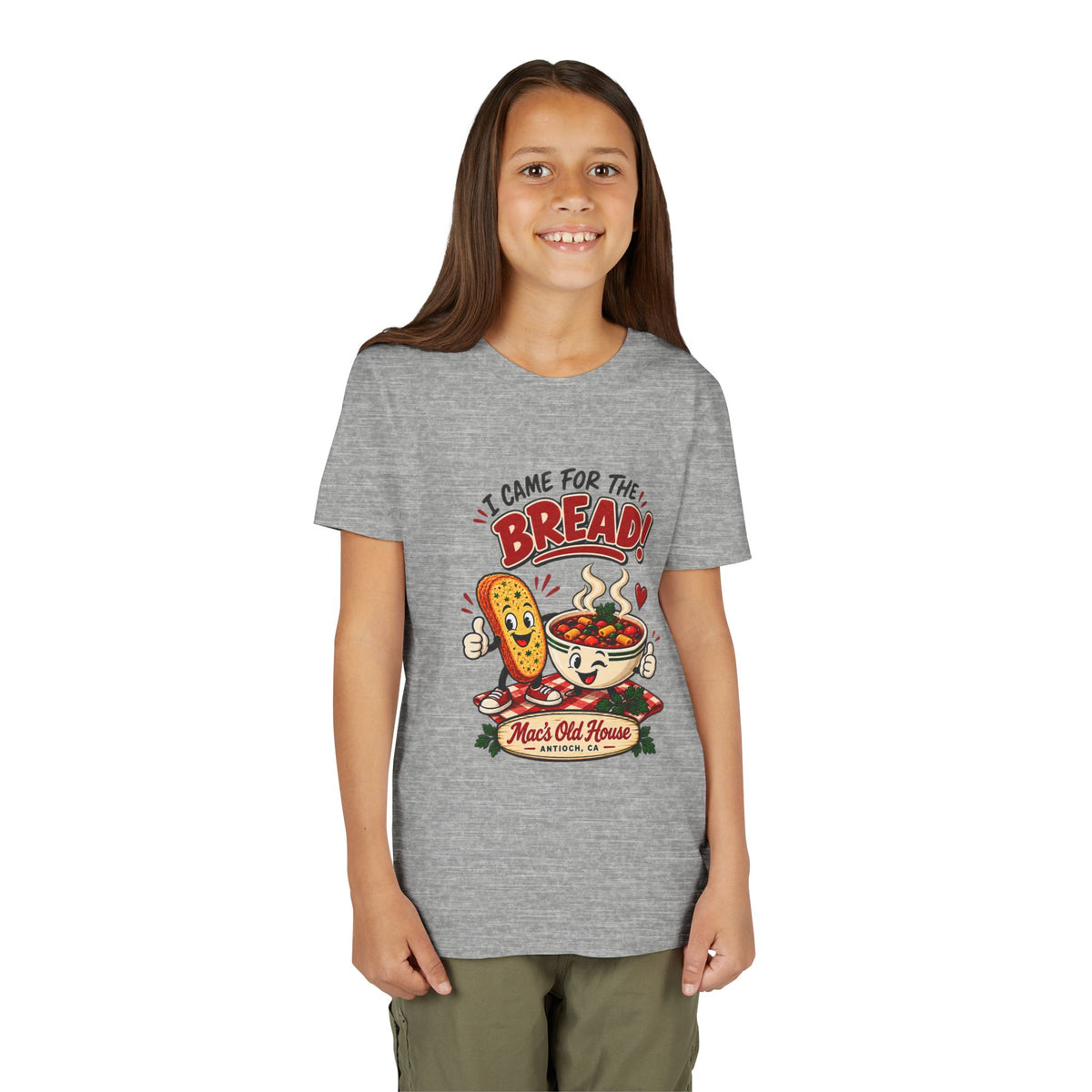 Youth Tee - "I Came for the Bread" Soup & Bread Kids T-Shirt