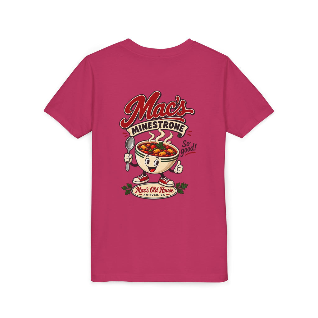 Youth Tee — "Mac's Minestrone" Retro Soup Logo