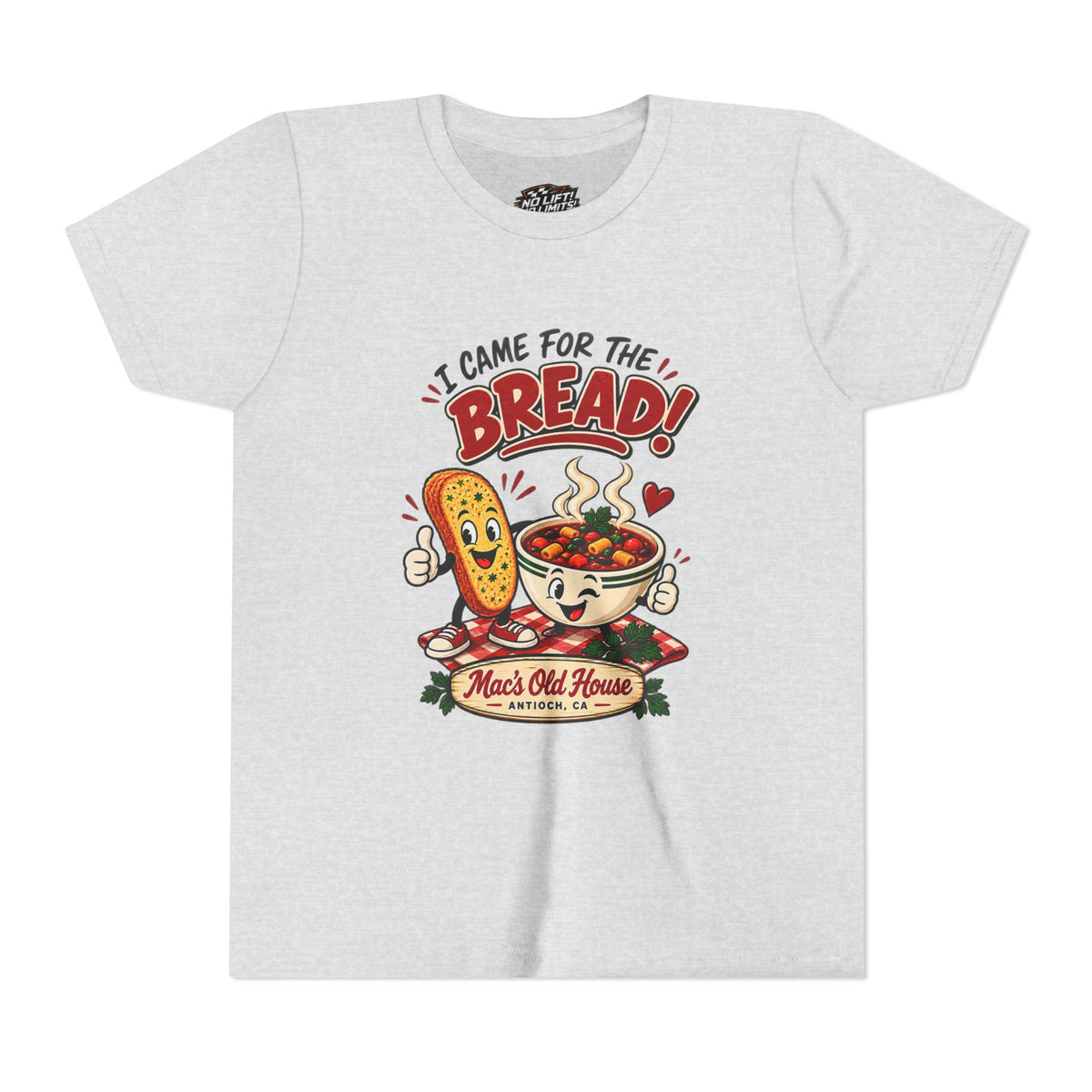 Youth Tee - "I Came for the Bread" Soup & Bread Kids T-Shirt