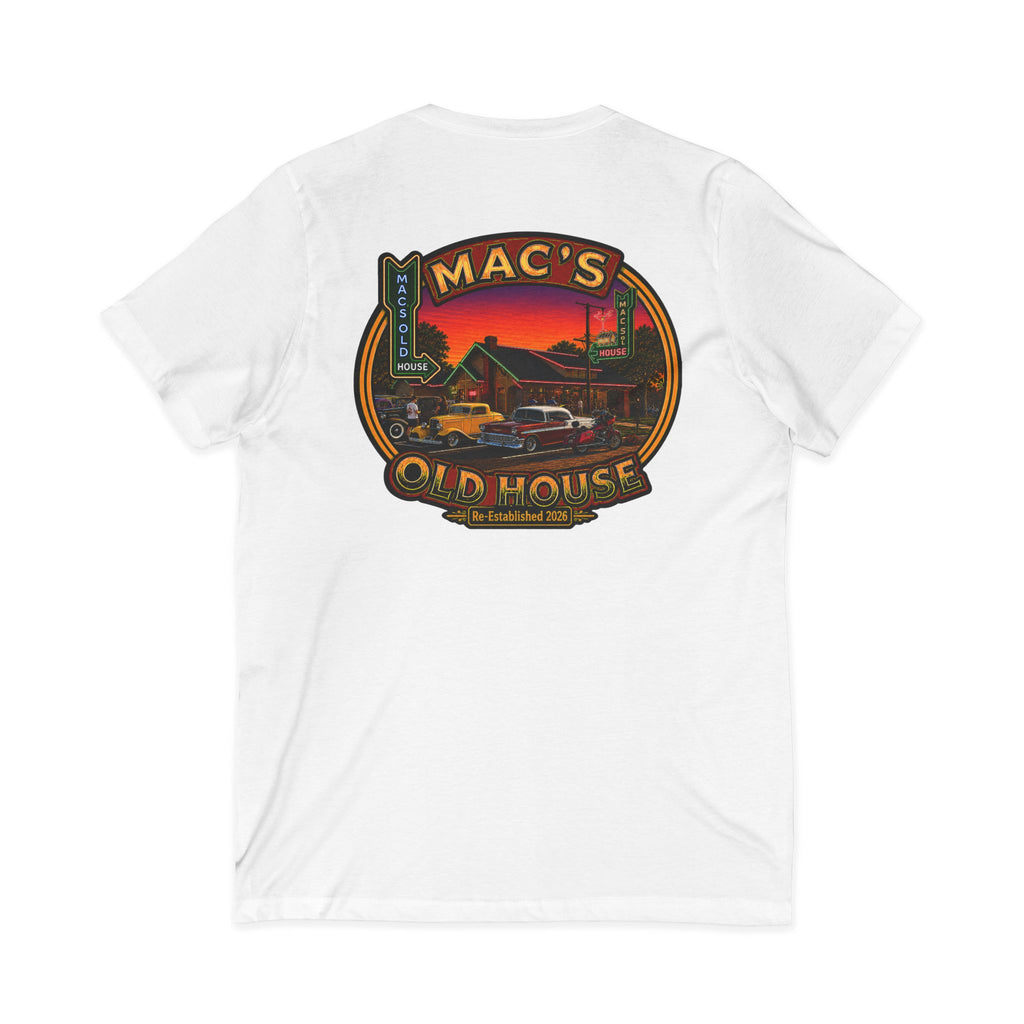 Mac’s Old House Re-Established 2026  V-Neck Tee
