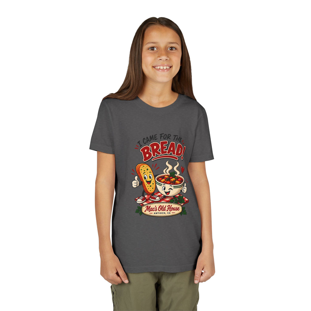 Youth Tee - "I Came for the Bread" Soup & Bread Kids T-Shirt