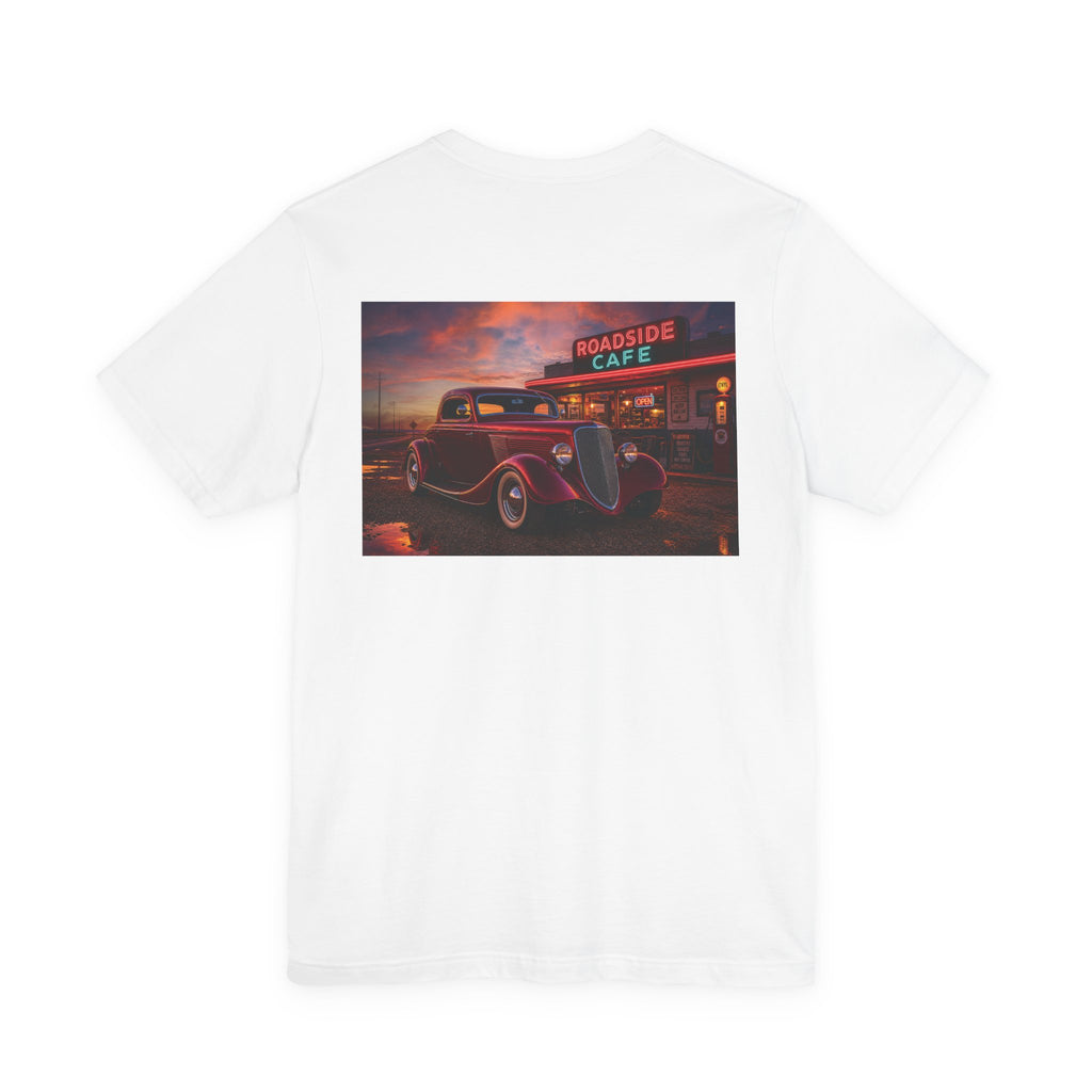 Classic Car Tee – 'No Limits' Retro Roadside Café Graphic Shirt