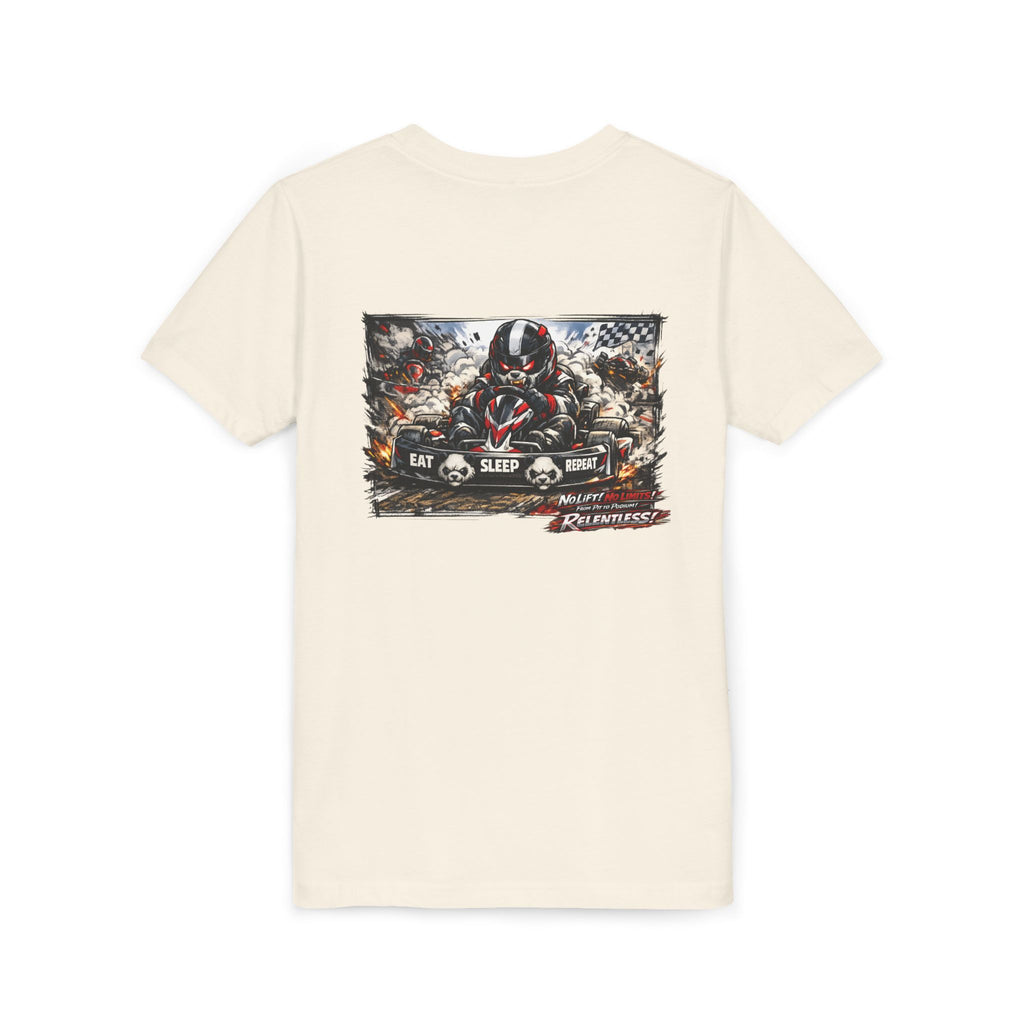 Youth Tee — Eat. Sleep. Race. Repeat. Panda Kart Racing Tee