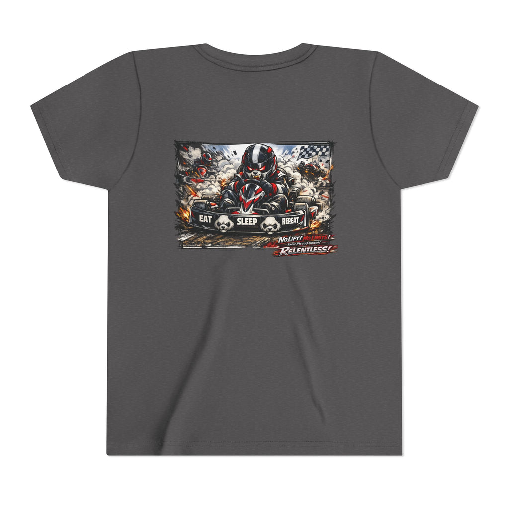 Youth Tee — Eat. Sleep. Race. Repeat. Panda Kart Racing Tee