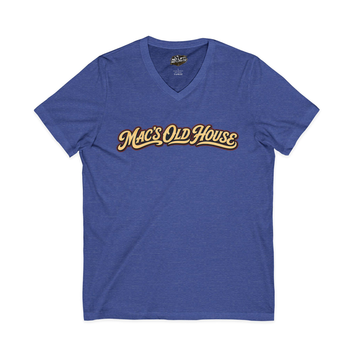 Mac's Old House V-Neck Tee — Retro Diner & Classic Cars Graphic Shirt