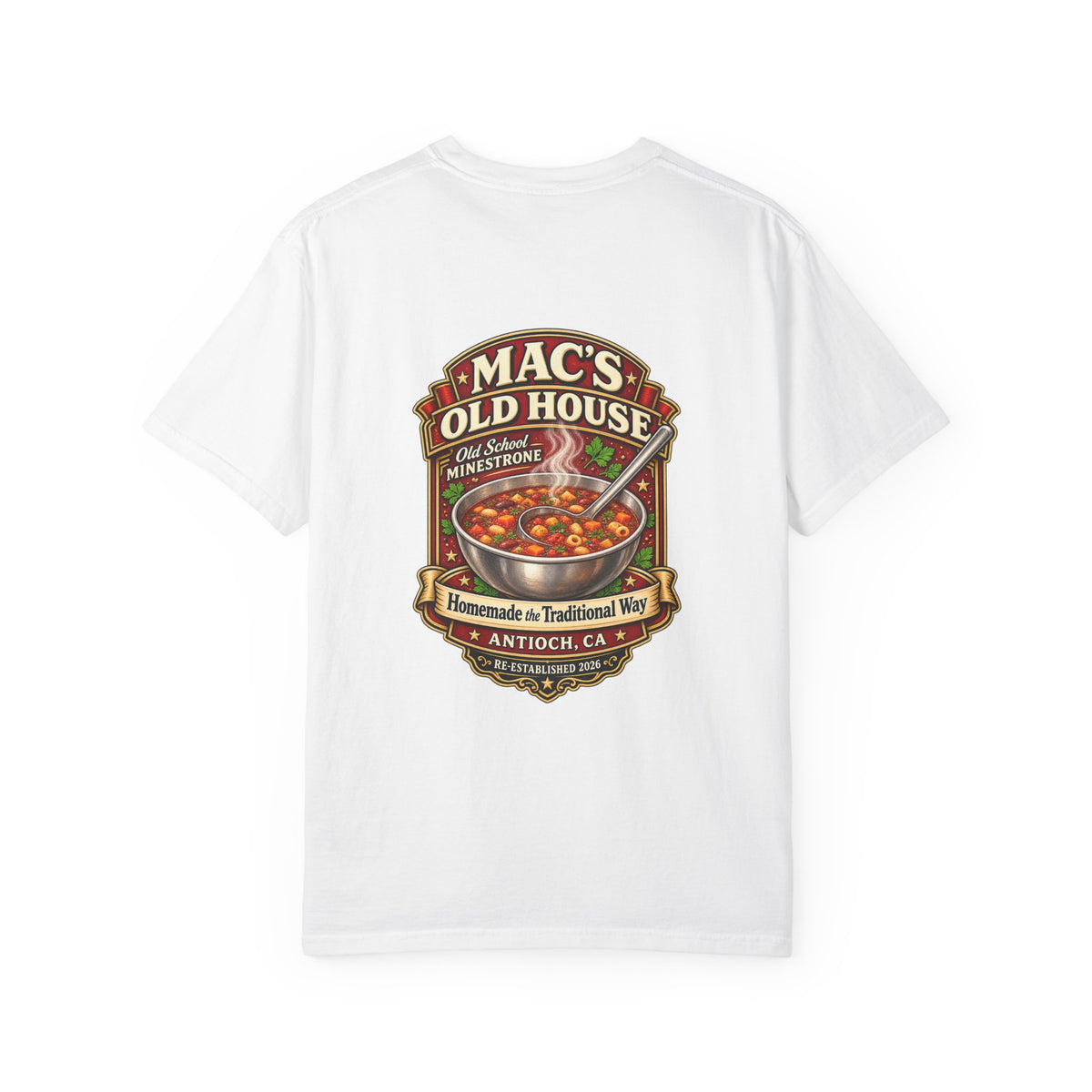 Mac’s Old House Old School Minestrone T-Shirt – Antioch, CA