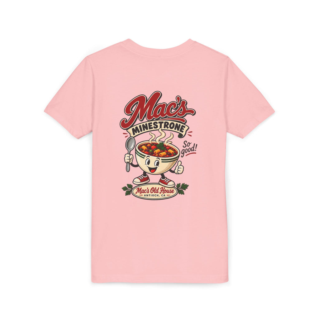 Youth Tee — "Mac's Minestrone" Retro Soup Logo