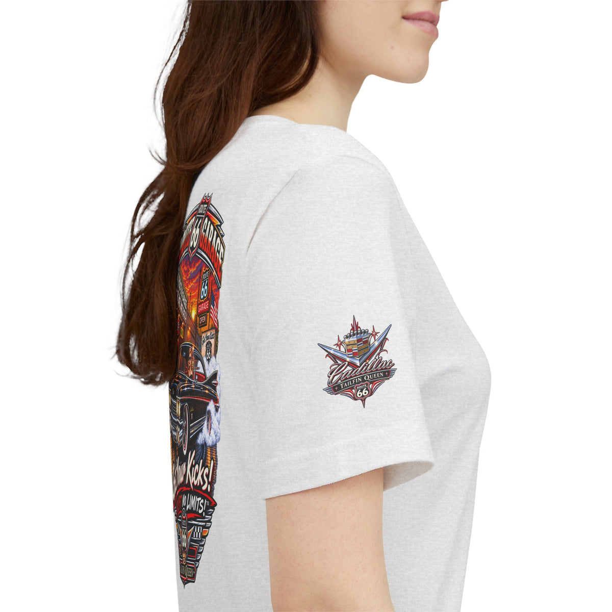 Cadillac Tailfin T-Shirt – 1950s Classic Car Graphic Tee | Route 66 Garage