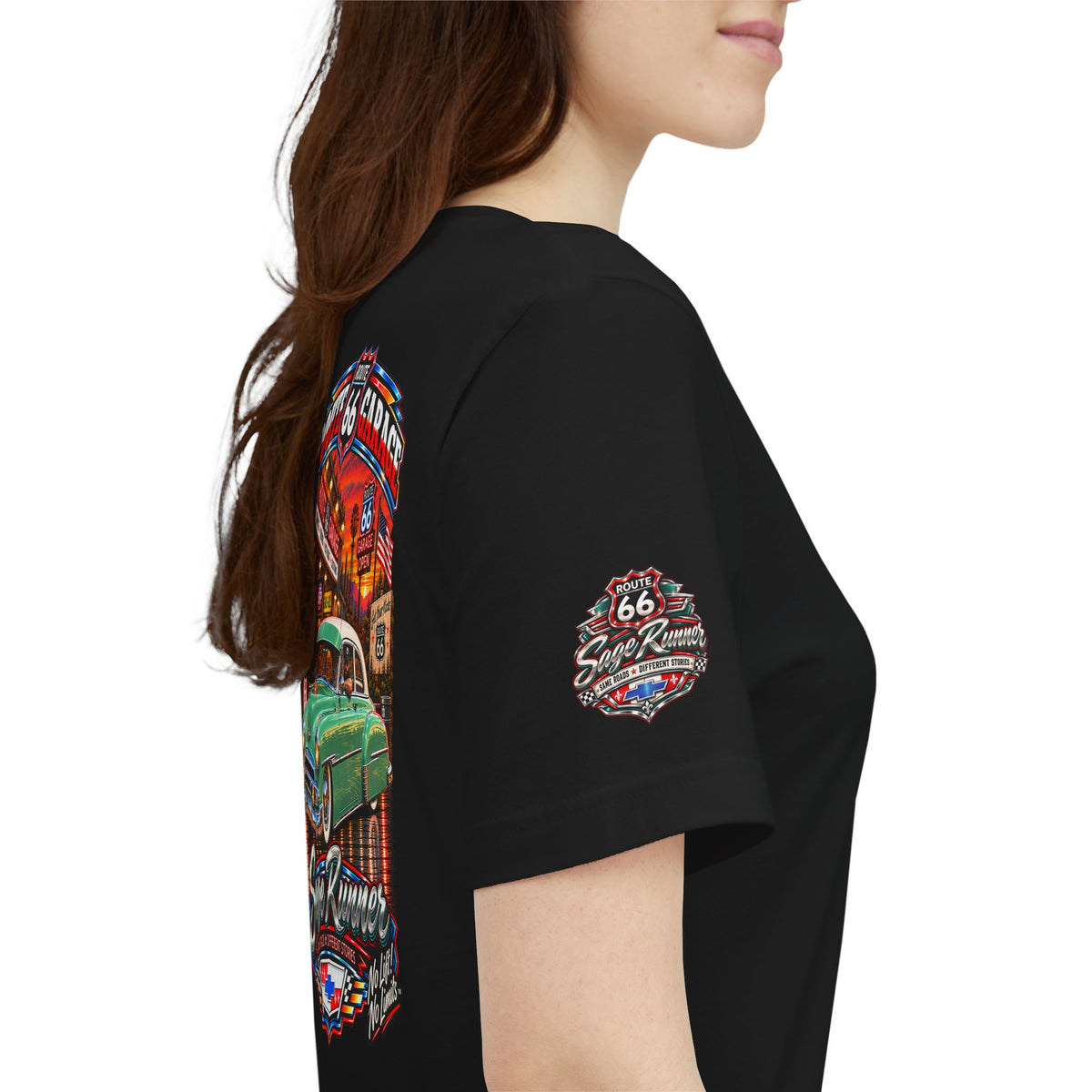 Sage Runner | 1951 Chevrolet Deluxe Route 66 Garage Tee