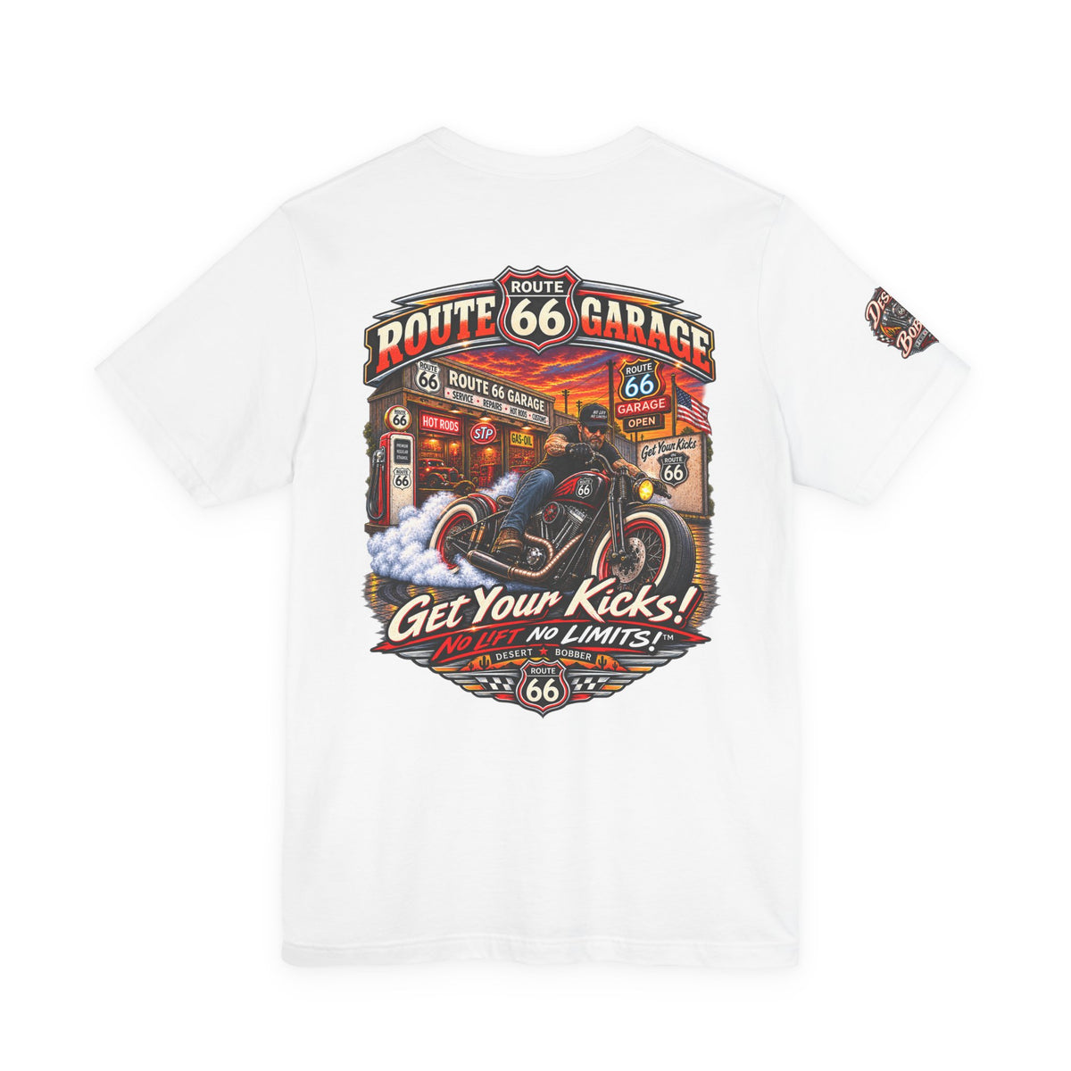 Bobber Motorcycle T-Shirt – Custom Vintage Bike Graphic Tee | Route 66 Garage