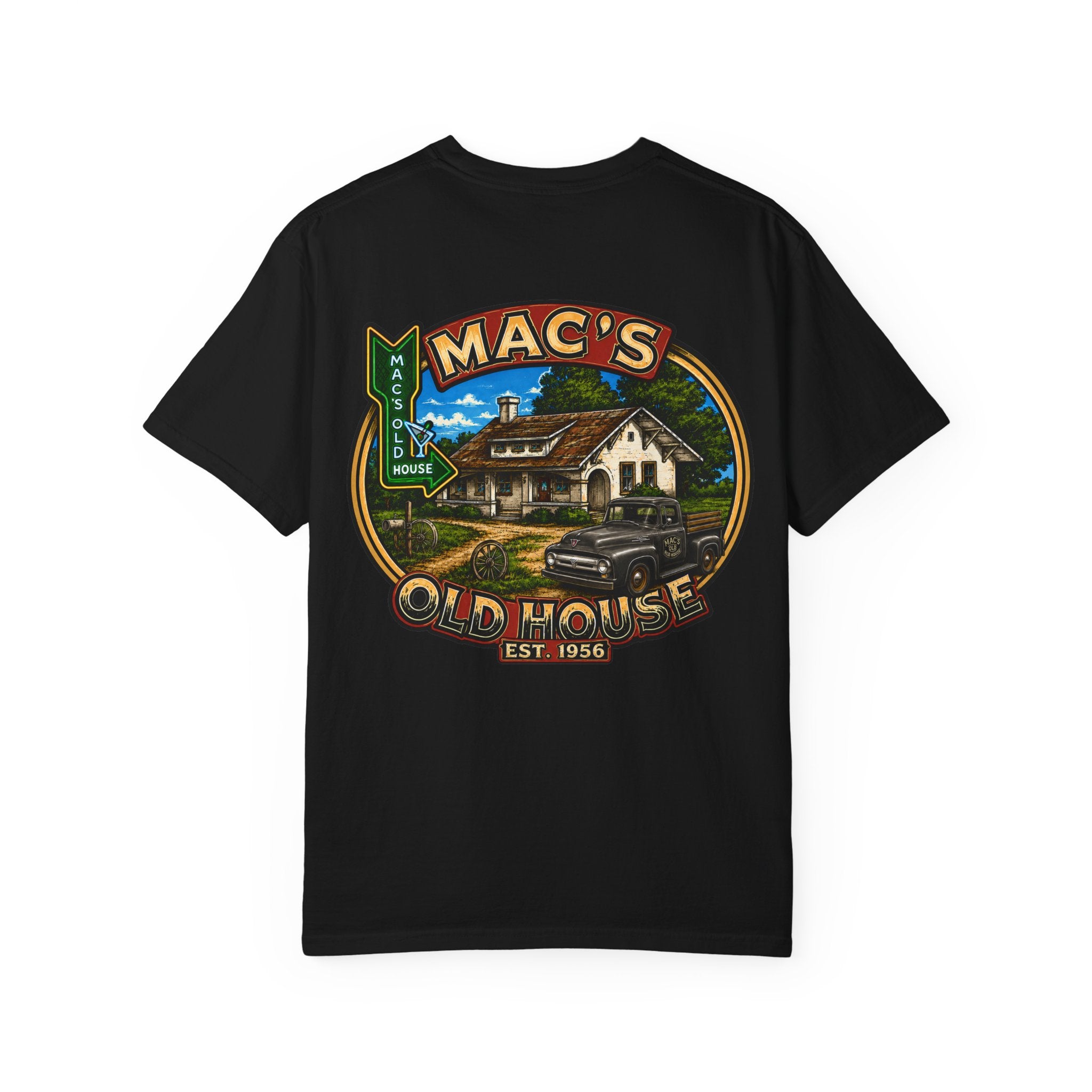 Mac's Old House Vintage T-Shirt — Retro Roadside Diner Graphic Tee