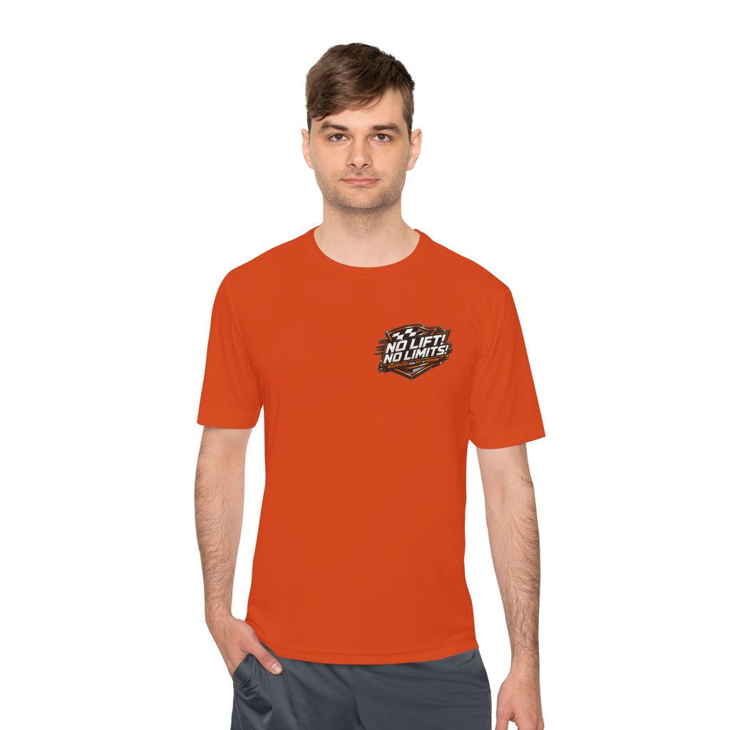 Racing Tee — "No Lift! No Limits!" Sports Car Graphic Moisture-Wicking Shirt