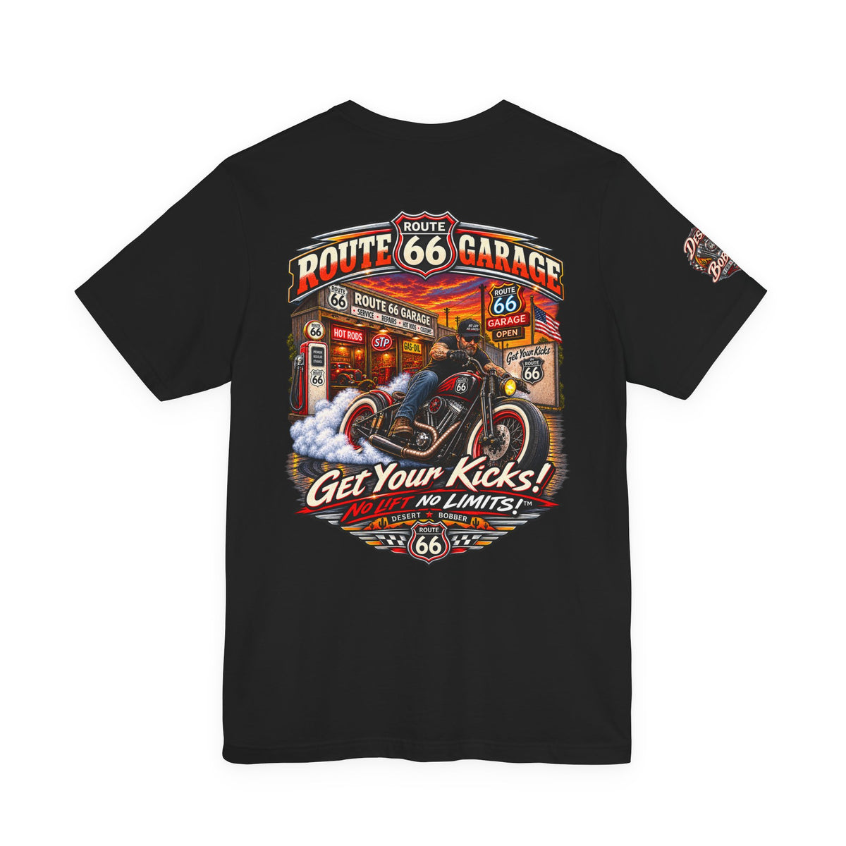 Bobber Motorcycle T-Shirt – Custom Vintage Bike Graphic Tee | Route 66 Garage