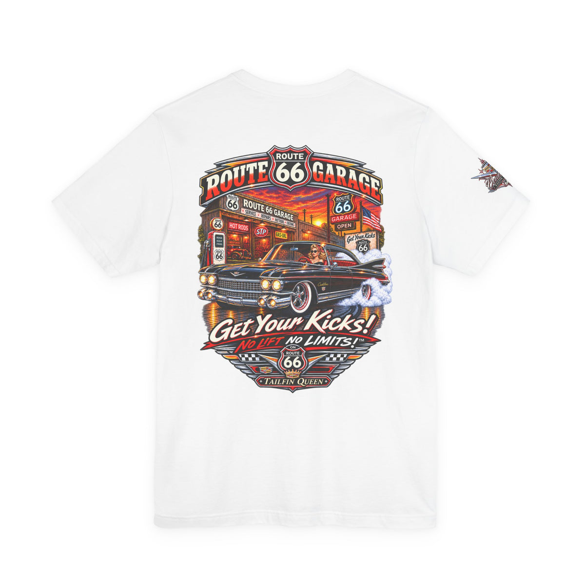 Cadillac Tailfin T-Shirt – 1950s Classic Car Graphic Tee | Route 66 Garage