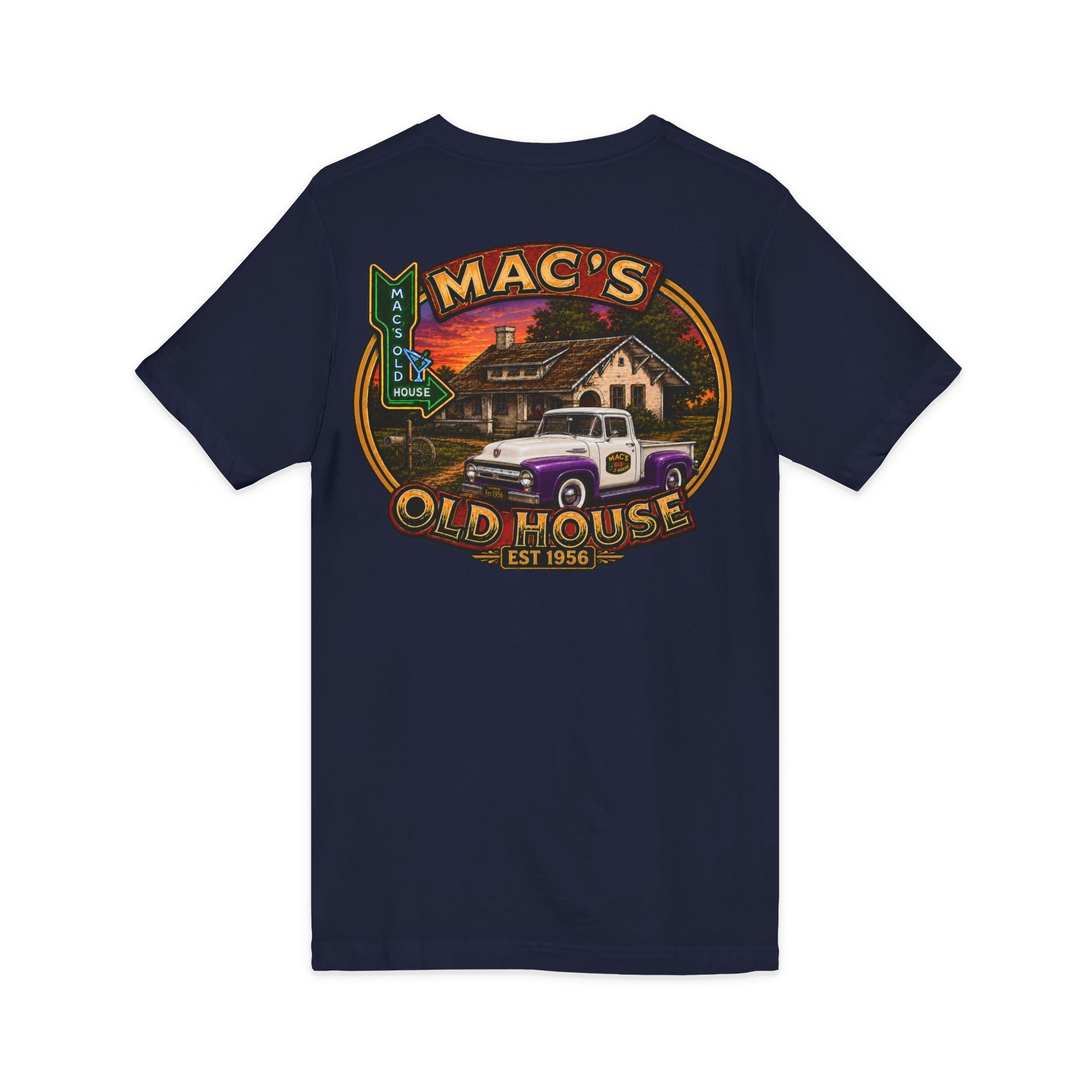 Mac’s Old House Vintage Truck V-Neck Tee