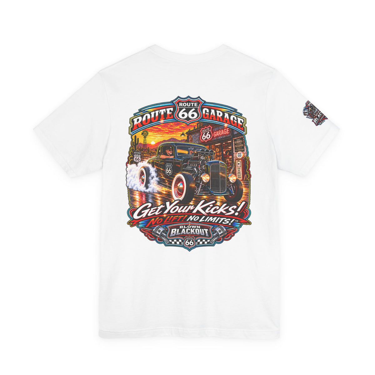 Route 66 Garage – Blown Blackout Hot Rod Tee