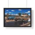 Drag Race Vintage Poster — Horizontal Framed Poster | Baylands Raceway Classic Cars Print