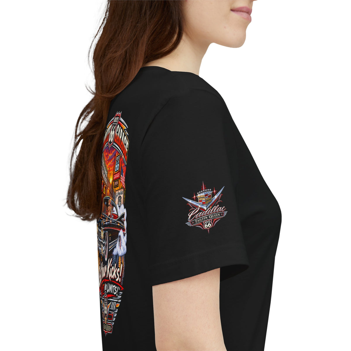 Cadillac Tailfin T-Shirt – 1950s Classic Car Graphic Tee | Route 66 Garage