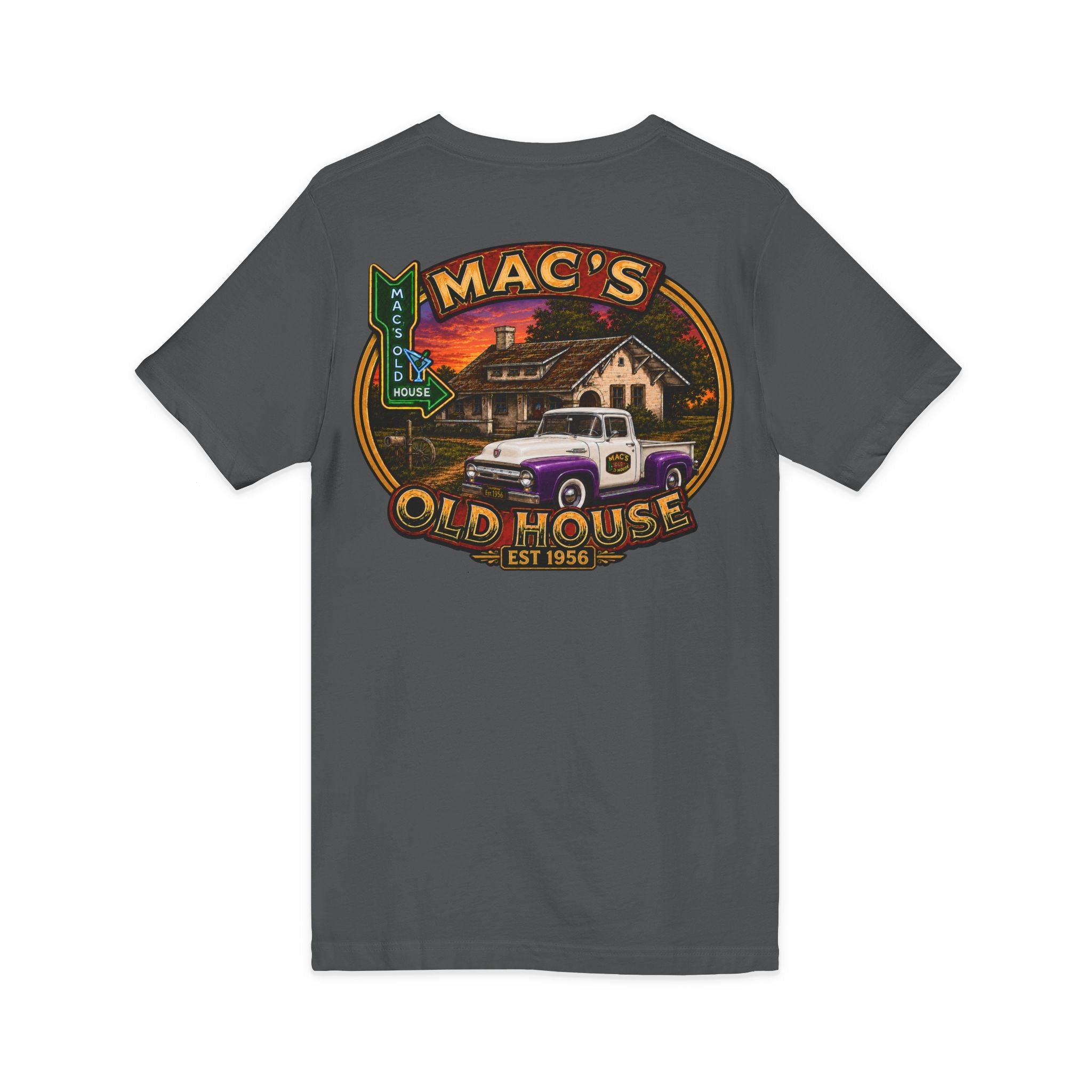 Mac’s Old House Vintage Truck V-Neck Tee