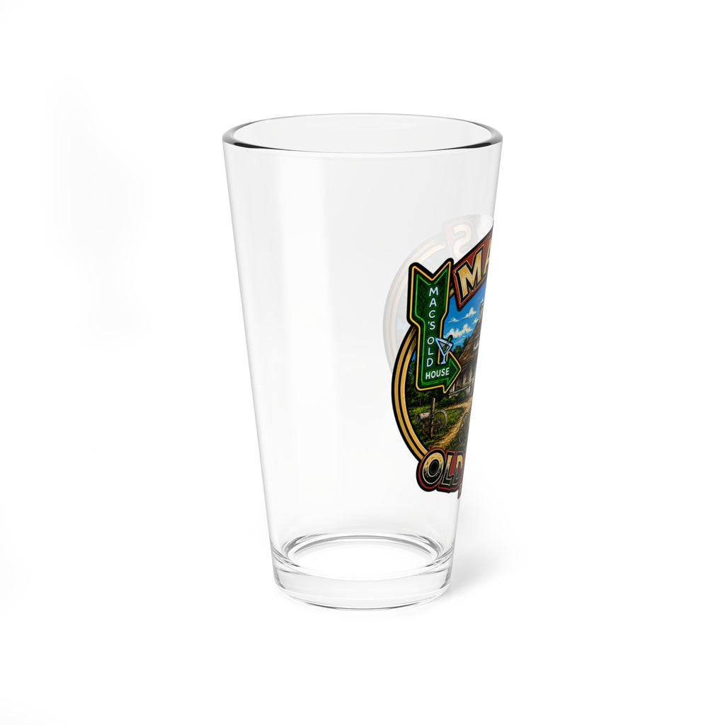 Mixing Glass - Mac’s Old House 16oz Pint Glass with Retro House