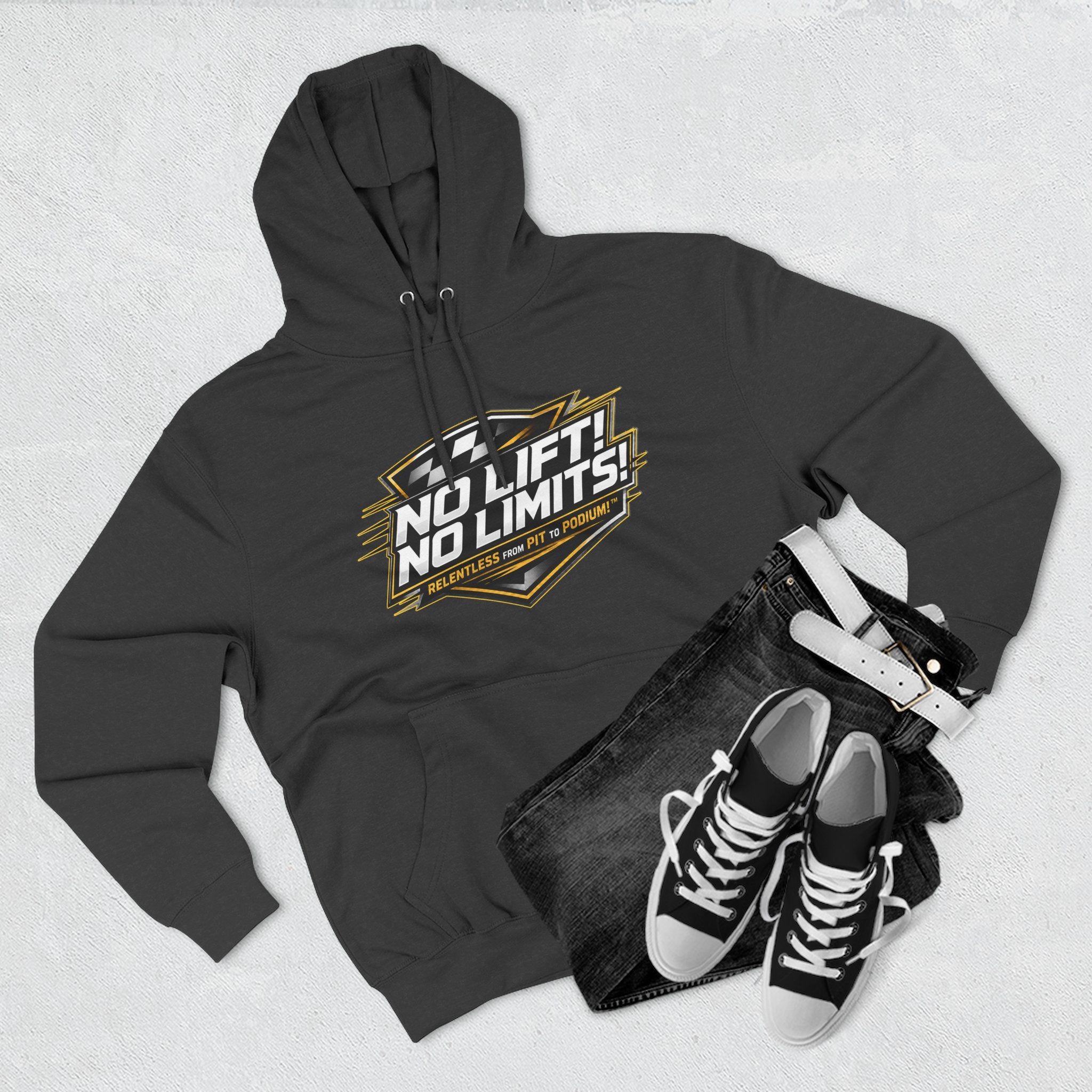 No Lift! No Limits! Relentless Hoodie — Motivational Gym Pullover