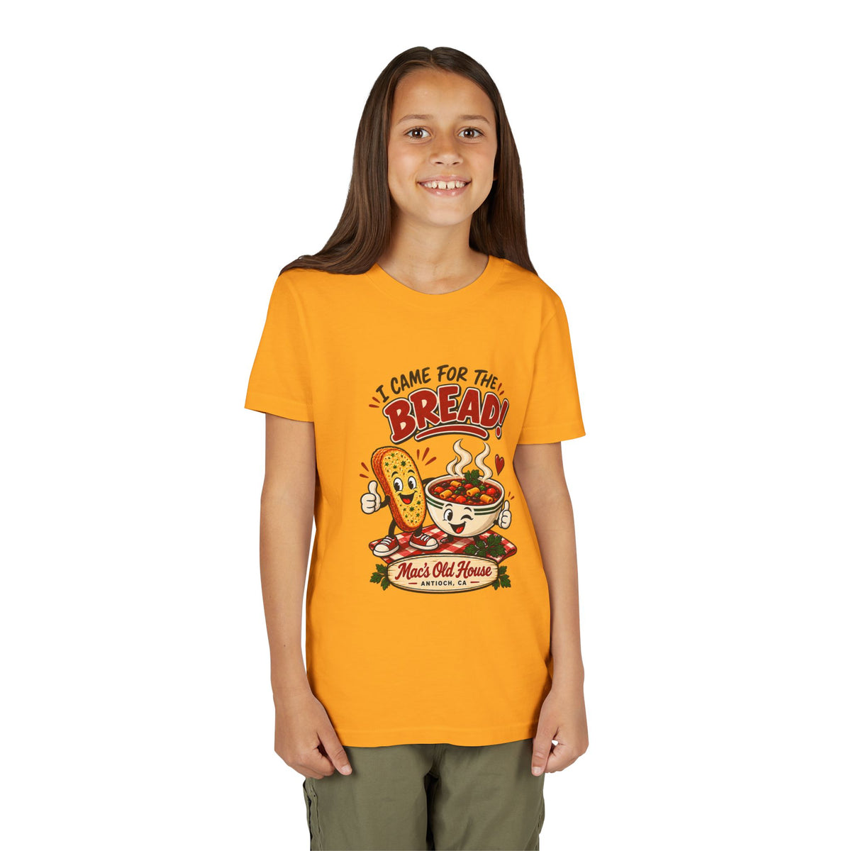 Youth Tee - "I Came for the Bread" Soup & Bread Kids T-Shirt