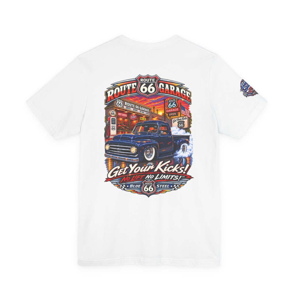 Vintage Pickup Truck T-Shirt – Blue Steel Classic Truck Graphic Tee | Route 66 Garage