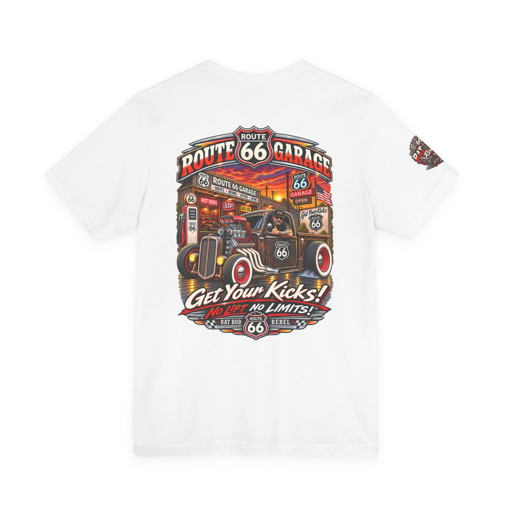 Rat Rod Truck T-Shirt – Supercharged V8 Hot Rod Graphic Tee | Route 66 Garage