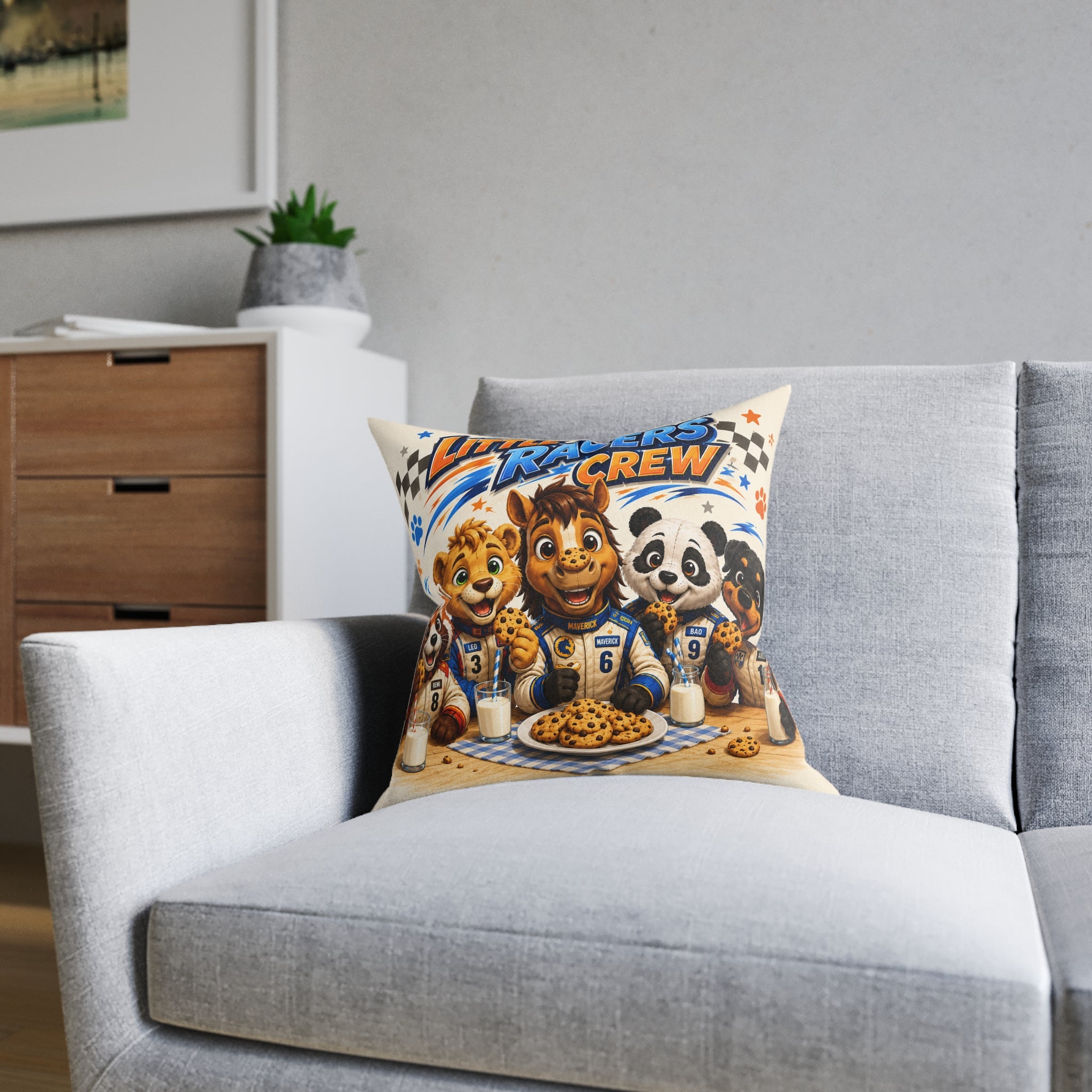 Little Racers™ Crew Cookies & Milk Accent Pillow