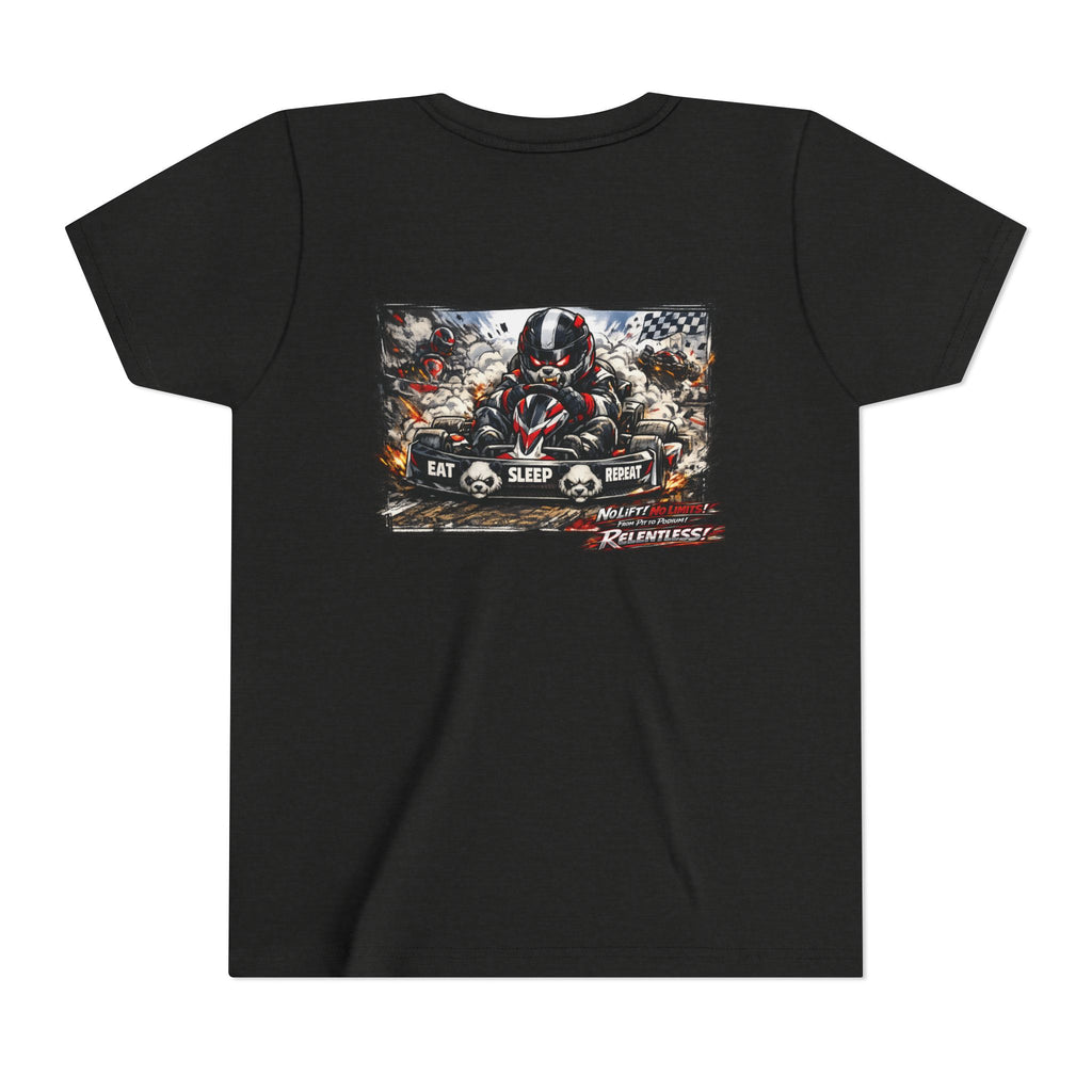 Youth Tee — Eat. Sleep. Race. Repeat. Panda Kart Racing Tee