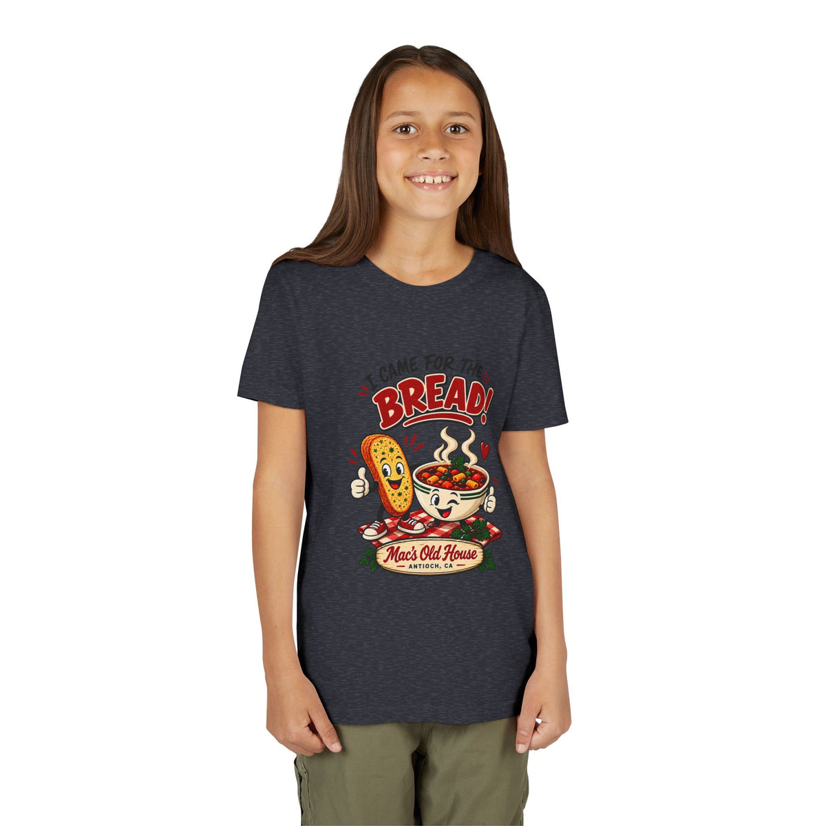 Youth Tee - "I Came for the Bread" Soup & Bread Kids T-Shirt